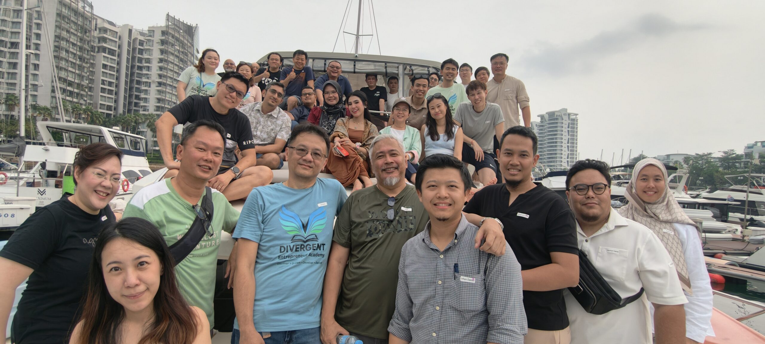 Premium Business Networking Forum group photo at the marina